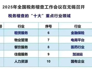 2025税务稽查重点领域有哪些？
