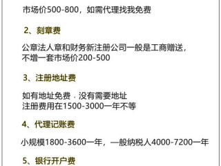 注册公司的代理费用多少钱