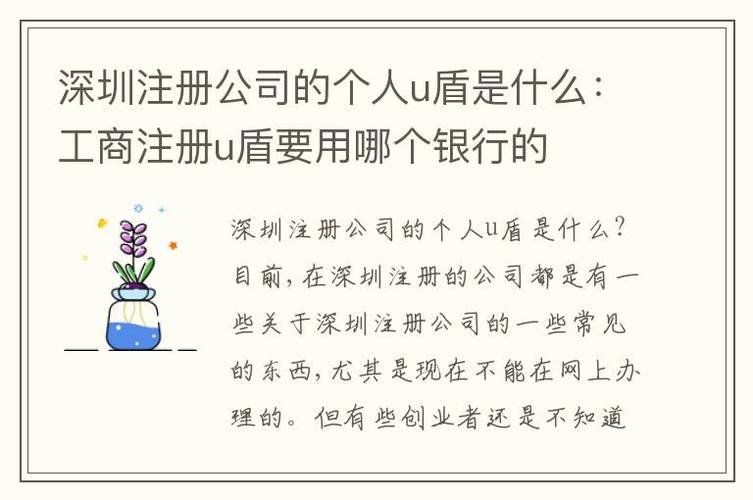 注册公司企业u盾和个人u盾的区别