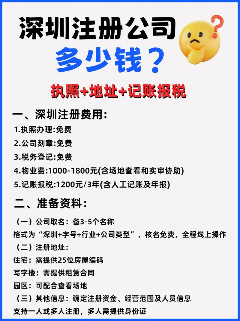 深圳注册公司一年多少钱