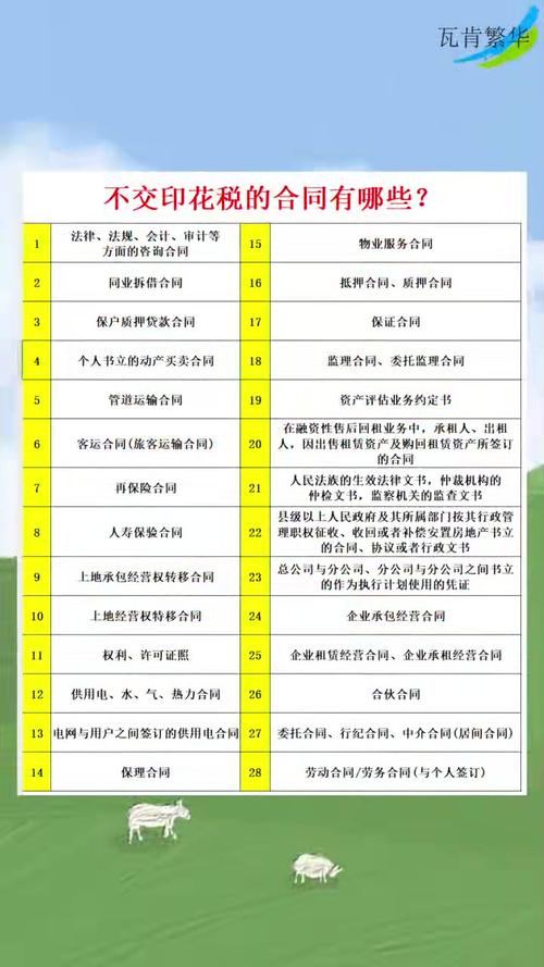哪些合同不需要印花税