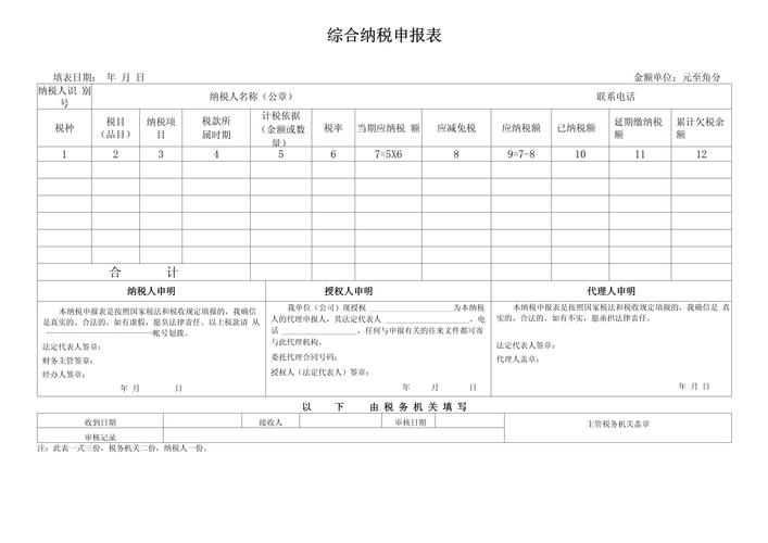 在国税局申报的有哪些