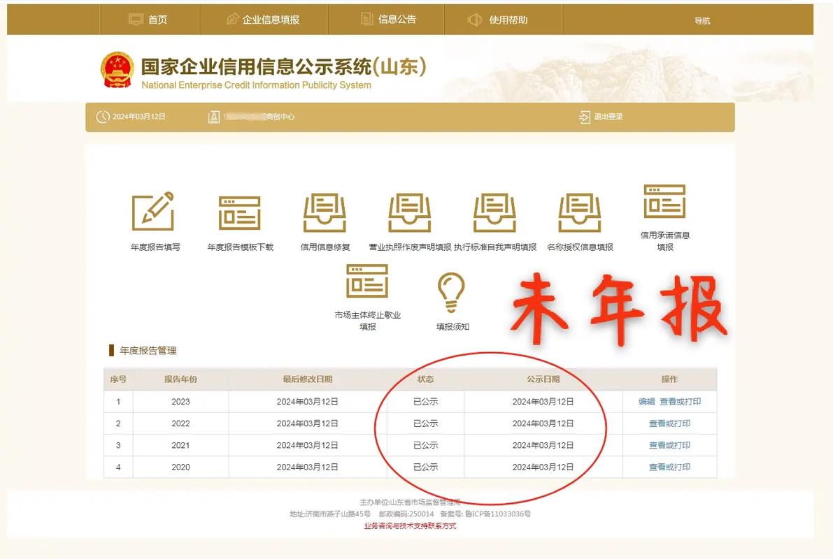 企业工商年度报告信息