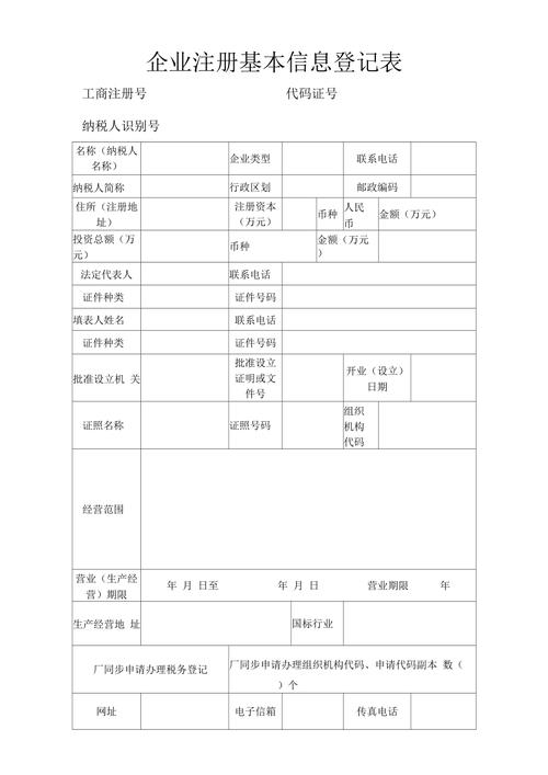 企业注册登记资料查询