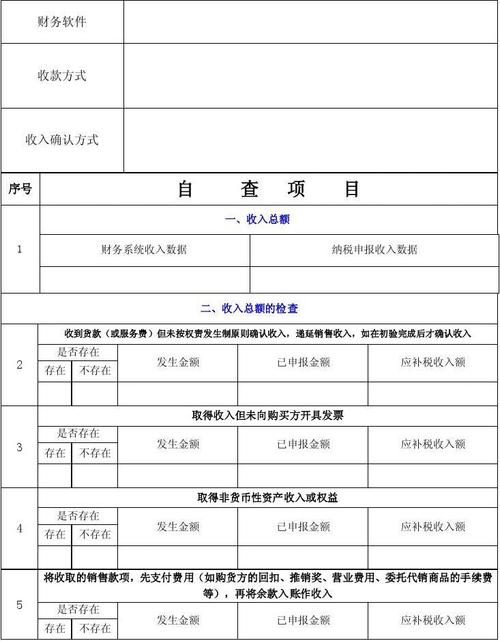 shuiwu税务自查表