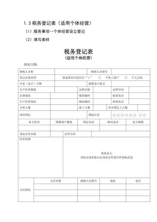 税务登记表 税务代理人
