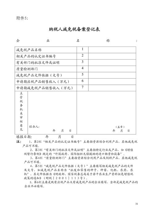 国家税务总局税务备案表