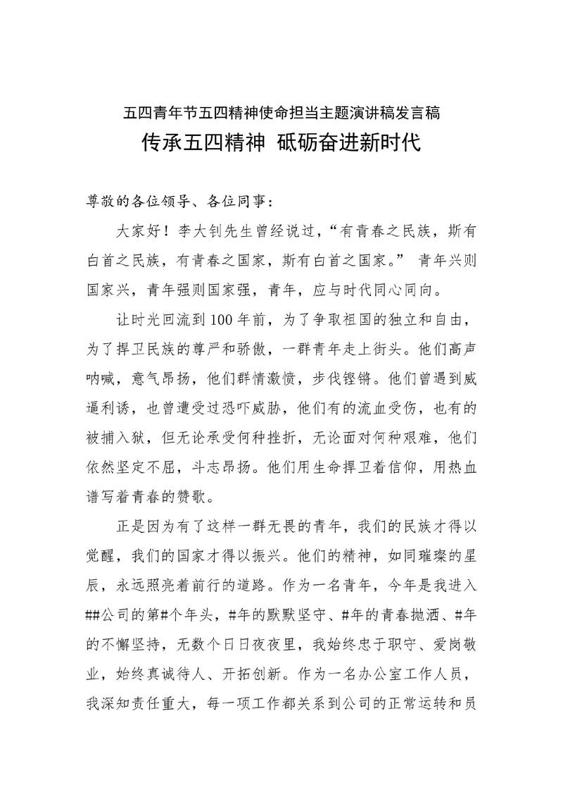 五四青年节 税务 发言