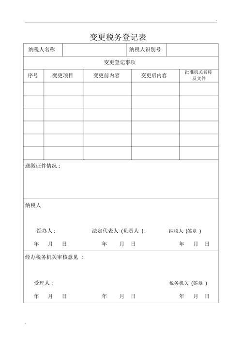 国税变更税务登记表下载