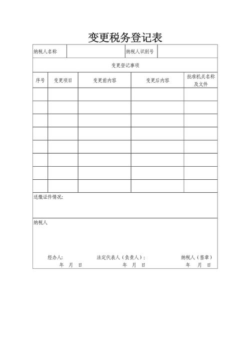 变更税务社保缴费登记表
