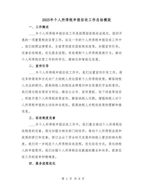 2025年税务个人总结