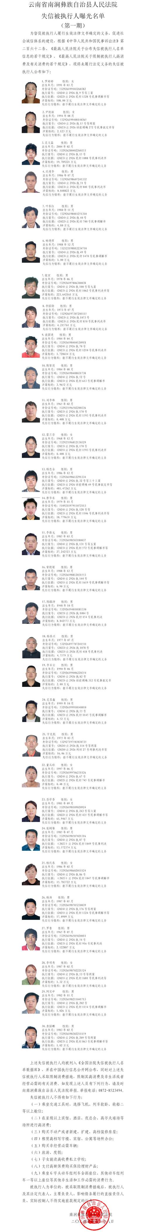 被执行人黑名信息查询